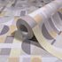 Non-woven wallpaper graphic circles cream grey yellow 81646 2