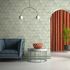 Non-woven wallpaper 3D look tiles shingles green grey 81657 3