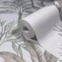 Non-woven wallpaper palm leaves beige green grey 82457 3