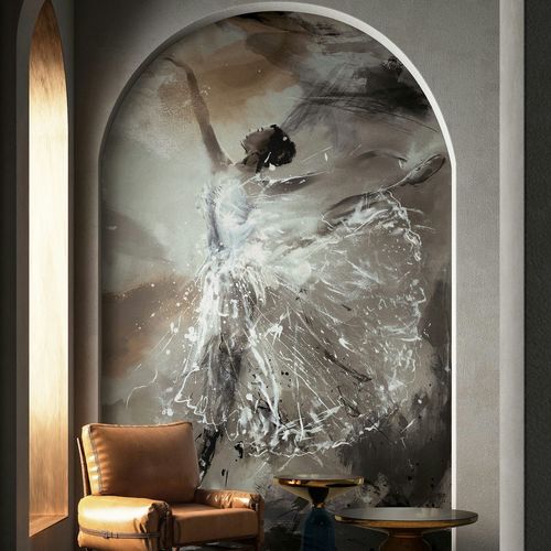 Fototapete-Vlies-Kunst-Ballerina-Grau-Braun-35097-63223500