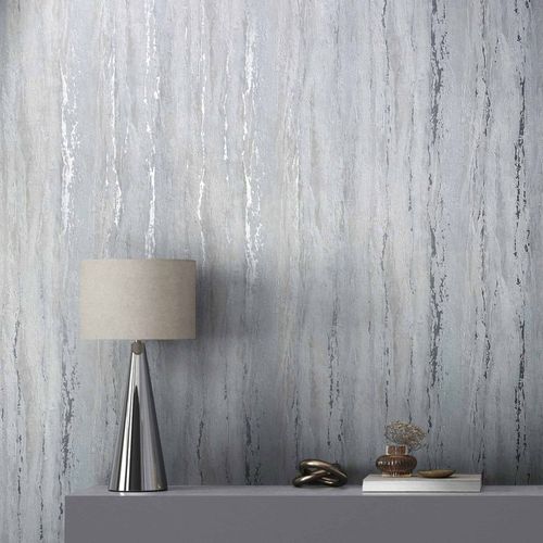 Non-woven wallpaper Urban grey Blue Silver Metallic 35160