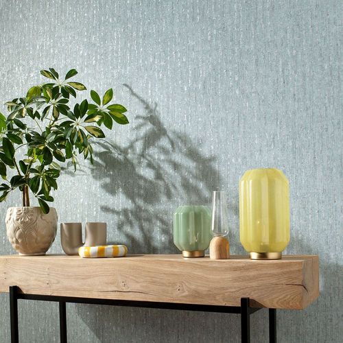 Vliestapete Putz Optik Blau Silber Metallic 10389-18 Raum