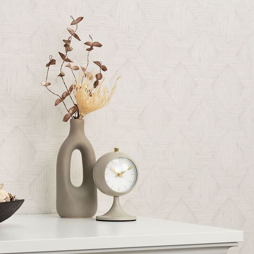 Vliestapete Grafisch Kord-Optik Grau Creme 10509-31 Raum