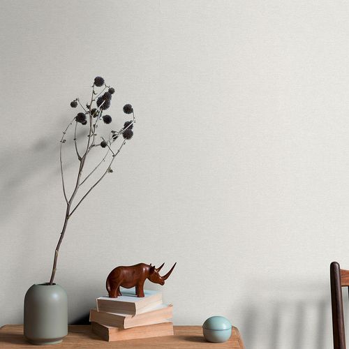 Vliestapete Uni Leinen Optik Modern Weiß Grau 10510-01 Raum