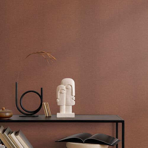 Vliestapete Uni Leinen Optik Modern Rot 10510-06 Raum