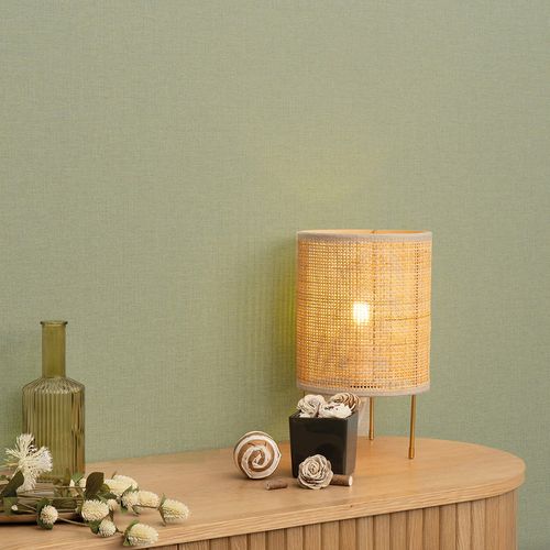 Vliestapete Uni Leinen Optik Modern Grün 10510-07 Raum