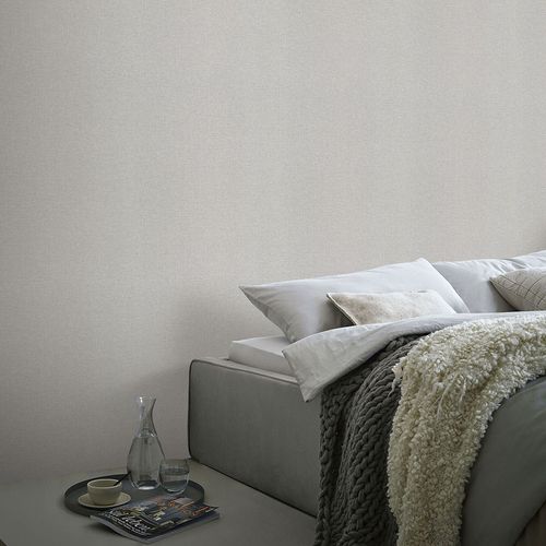 Vliestapete Uni Leinen Optik Modern Hellgrau 10510-31 Raum