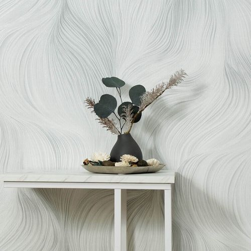 Tapete Guido Maria Kretschmer Linien Grau Metallic Raum