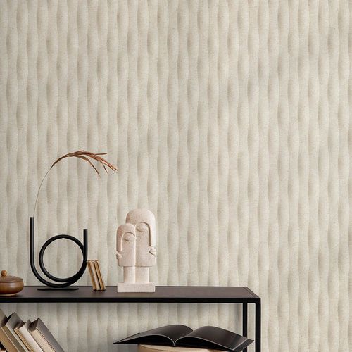 Tapete Guido Maria Kretschmer Streifen Beige 10523-02 Raum