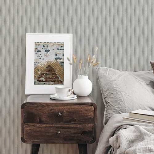 Tapete Guido Maria Kretschmer Streifen Grau 10523-31 Raum