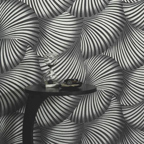 Tapete Guido Maria Kretschmer Abstrakt Schwarz Silber Raum