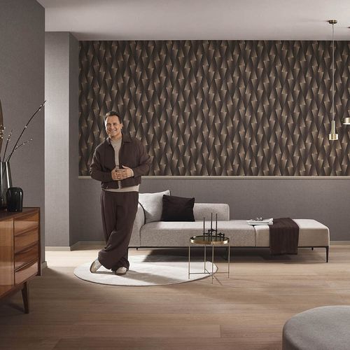 Tapete Guido Maria Kretschmer Grafik Schwarz Bronze Zimmer