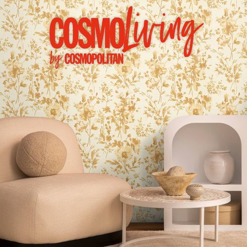 Vliestapete Floral Vintage Creme Gold Metallic 79061-4 COSMOLiving