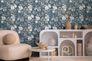 Vliestapete Floral Vintage Blau Silber Metallic 79061-5 Zimmer 5