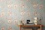 Vliestapete Floral Vintage Blau Orange 79061-6 Raum 4