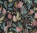 Vliestapete Blätter Blumen Schwarz Rosa Grün 79062-2 7