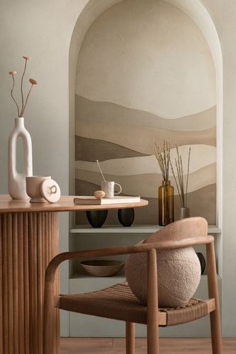 Fototapete Vlies 3D-Optik Bogen Beige Braun 79144-6 Raum