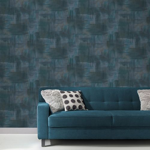 Vliestapete Shabby Betonoptik Petrol Blau Grau 10480-08 Raum