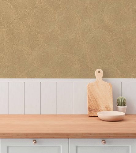 Vliestapete Kreise Grafisch Braun Gold Metallic 79093-3 Zimmer