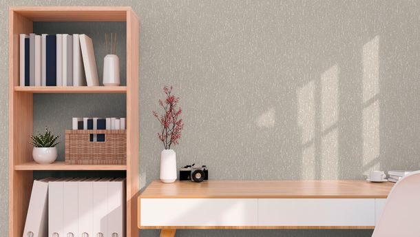 Vliestapete Floral Abstrakt Beige Grau Glitzer 79095-5 Raum