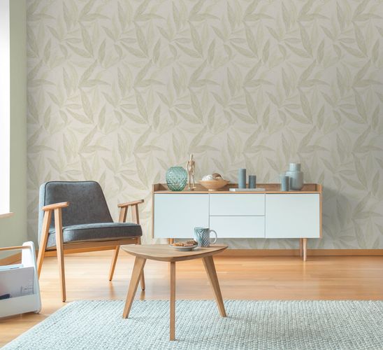 Vliestapete Floral Creme Grün Silber Metallic 79096-1 Wohnung