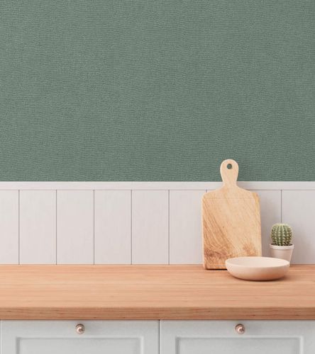 Vliestapete Uni Textil Struktur Dunkelgrün 79097-4 Stube