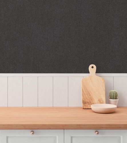 Vliestapete Uni Textil Struktur Dunkelgrau 79098-3 Stube