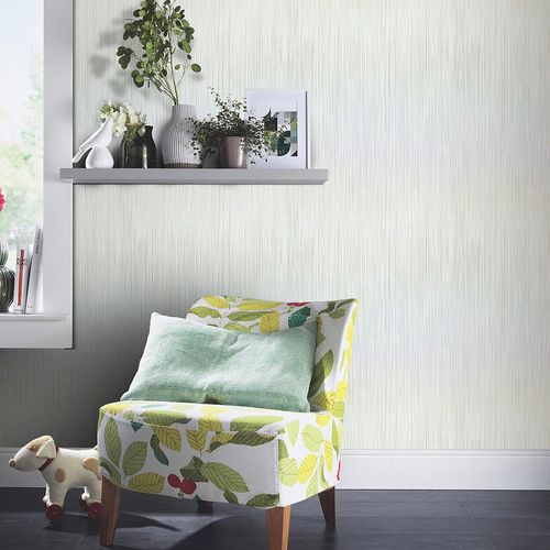 Vliestapete Streifen Muster Weiß Grün Blau 10533-07 Raum