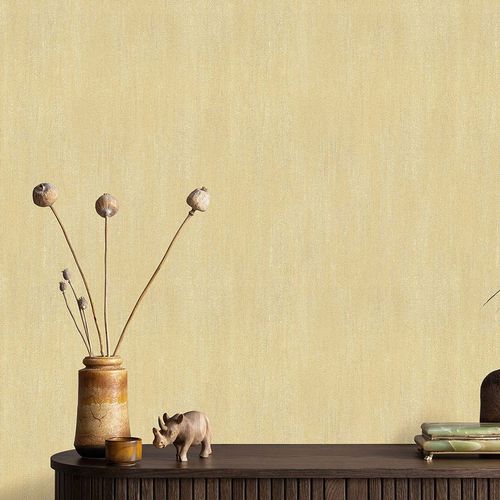 Vliestapete Einfarbig Betonoptik Gelb Beige 10534-27 Zimmer