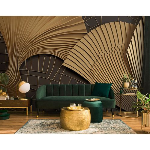 Guido Maria Kretschmer 3D-effect photo wallpaper brown gold