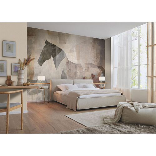 Guido Maria Kretschmer Fototapete Grafik Pferd Braun Grau Zimmer