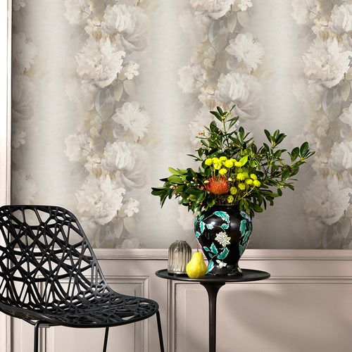 Vliestapete Vintage Blumen Braun Beige Creme 10513-37 Raum