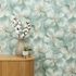 Non-woven wallpaper floral green beige glitter 10514-18 4
