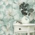 Non-woven wallpaper floral green beige glitter 10514-18 1
