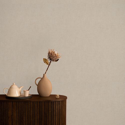 Vliestapete Einfarbig Modern Beige Glitzer 10539-05 Raum