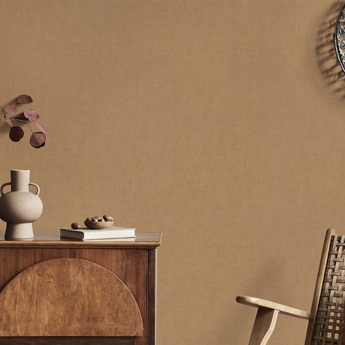 Vliestapete Einfarbig Modern Braun Glitzer 10539-20 Raum