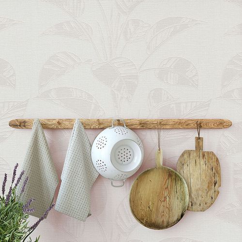 Vliestapete Tropisch Blätter Creme Grau 10459-14 Zimmer