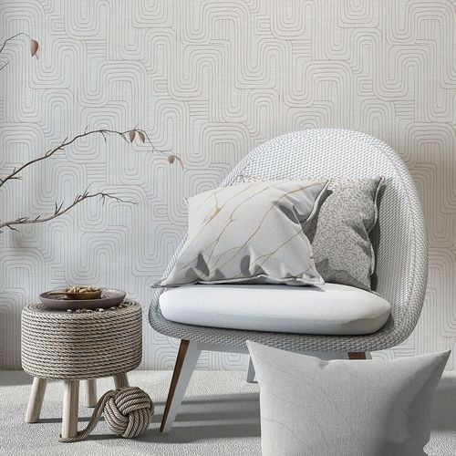 Vliestapete Abstrakt Grafik Grau Silber Metallic 10461-31 Zimmer