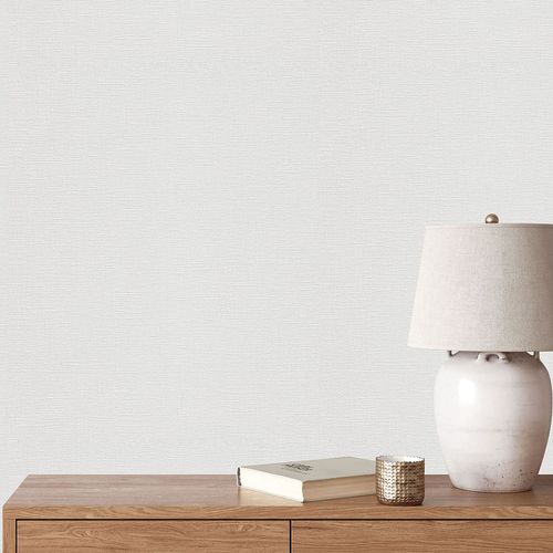 Vliestapete Einfarbig Struktur Cremeweiß 10463-14 Zimmer