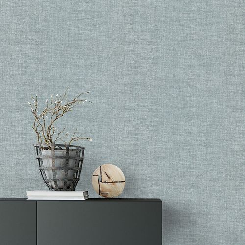 Vliestapete Einfarbig Struktur Blau Grün 10463-19 Zimmer