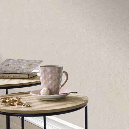 Vliestapete Einfarbig Struktur Beige Creme 10463-32 Zimmer