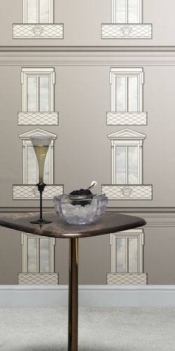 Vliestapete Versace Fassade Fenster Grau Creme 79132-1 Zimmer
