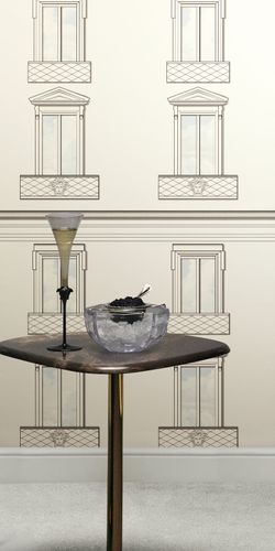 Vliestapete Versace Fassade Fenster Creme Grau 79132-3 Zimmer