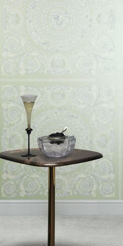 Wallpaper Versace Floral Green White Gloss 79134-3