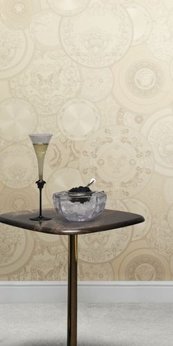 Vliestapete Versace Teller Creme Perlmutt Metallic 79136-1 Zimmer