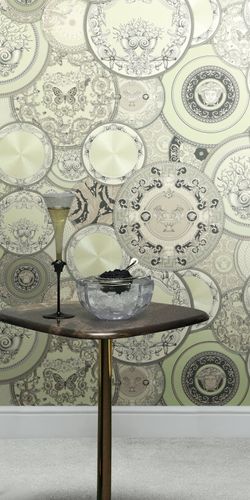 Vliestapete Versace Teller Grün Perlmutt Metallic 79136-2 Zimmer