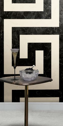 Wallpaper Versace Marble Black White Metallic 79174-1