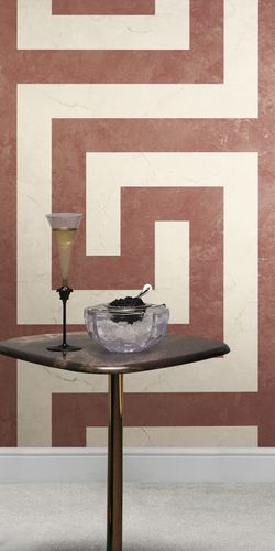 Vliestapete Versace Marmor Rot Creme Metallic 79174-2 Zimmer