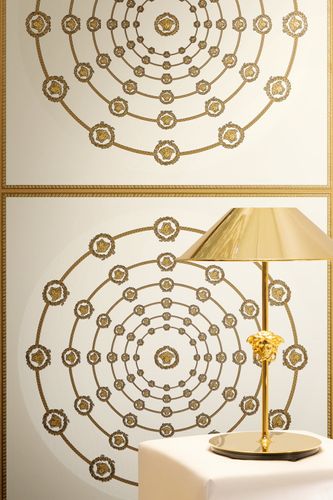 Vliestapete Versace Medaillon Creme Gold Metallic 79175-1 Zimmer