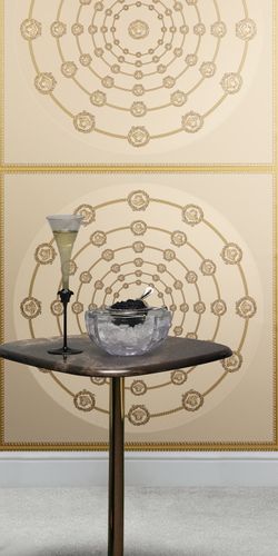 Vliestapete Versace Medaillon Beige Gold Metallic 79175-3 Zimmer